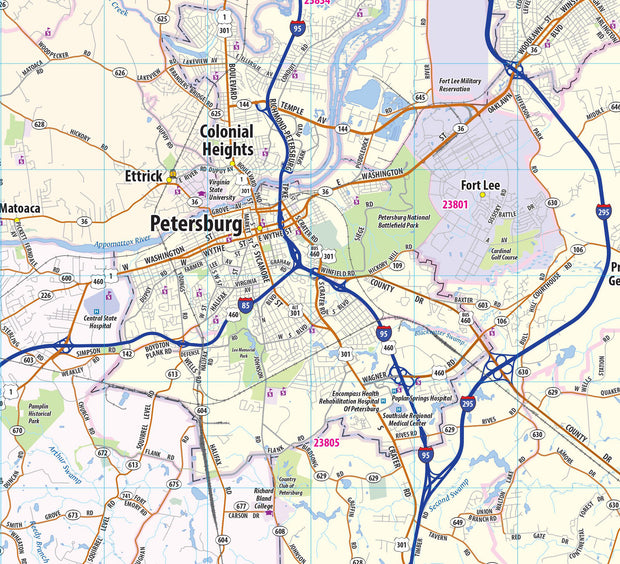 Richmond Va Metro Area Wall Map