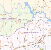 Richmond Va Metro Area Wall Map