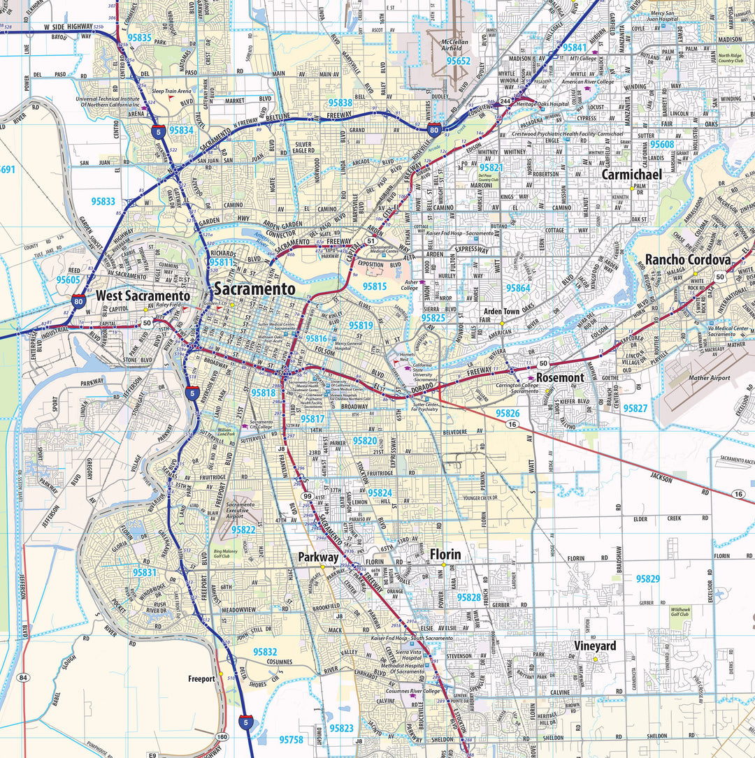 Sacrament Map Example Greater Sacramento Area Wall Map – American Map Store