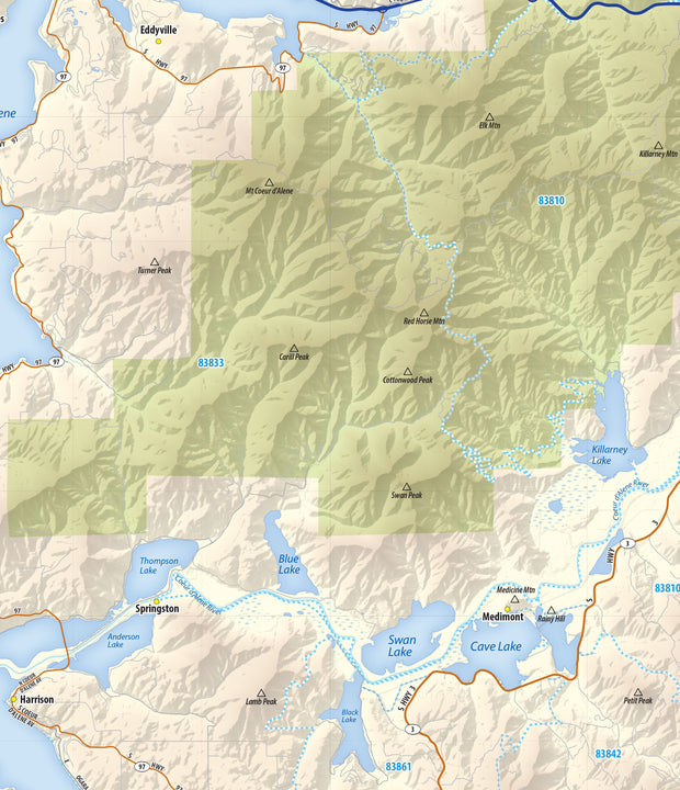 Spokane Coeur d'Alene Area Wall Map