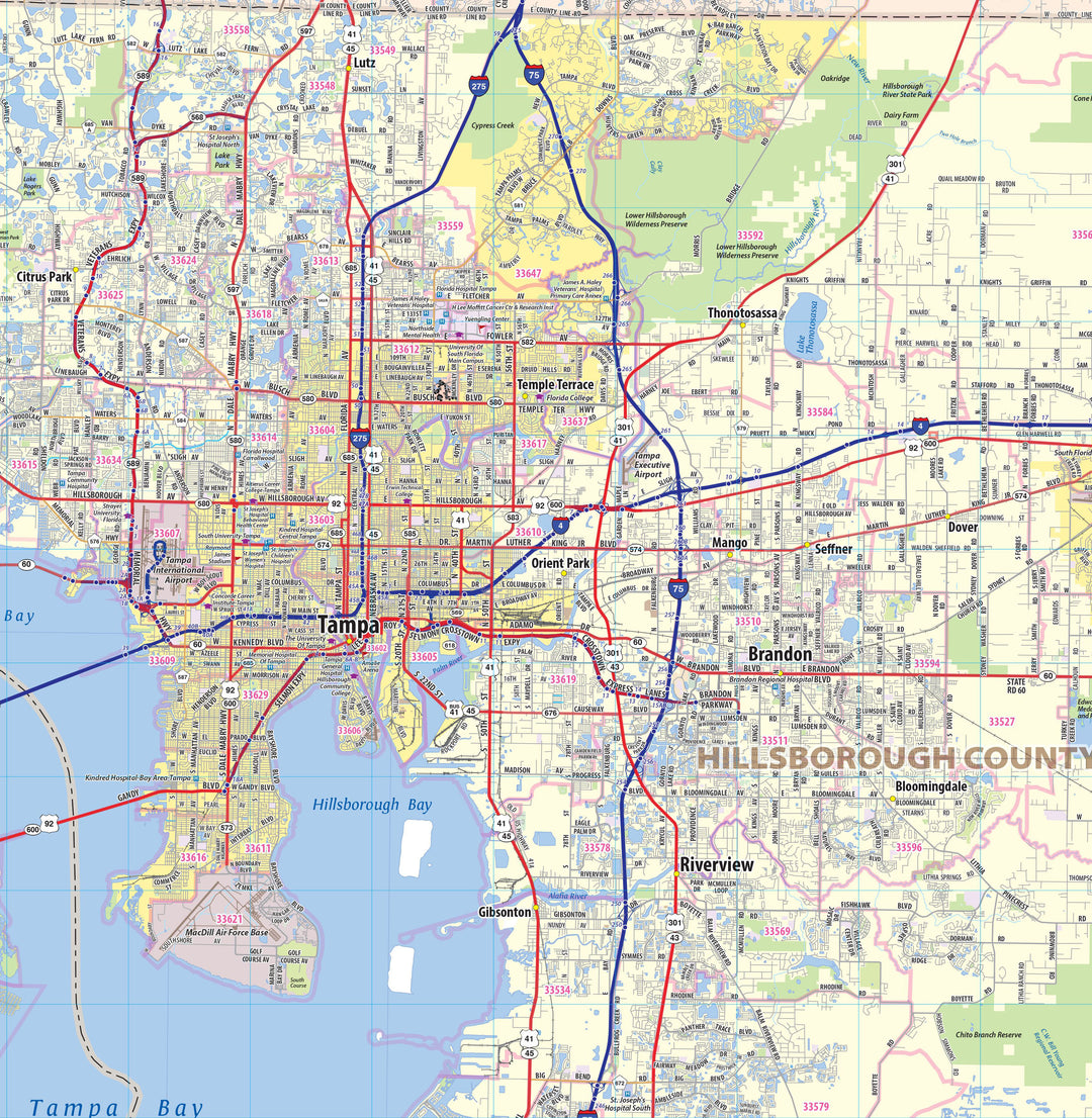 Tampa Bay Area Wall Map