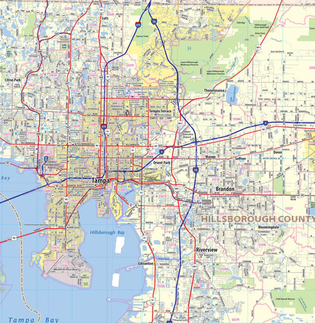 Tampa Bay Area Wall Map