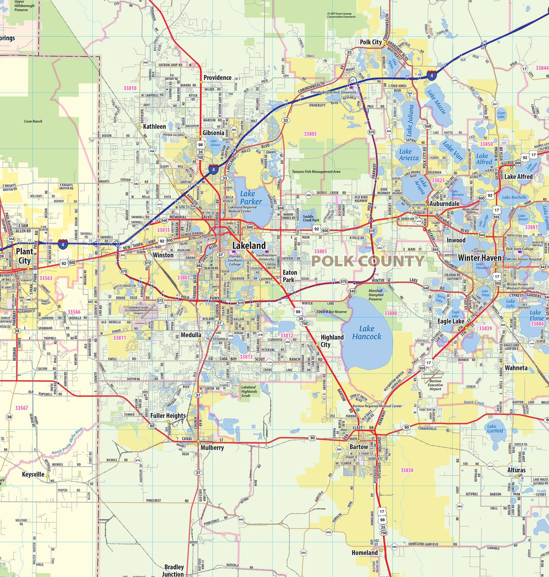 Tampa Bay Area Wall Map