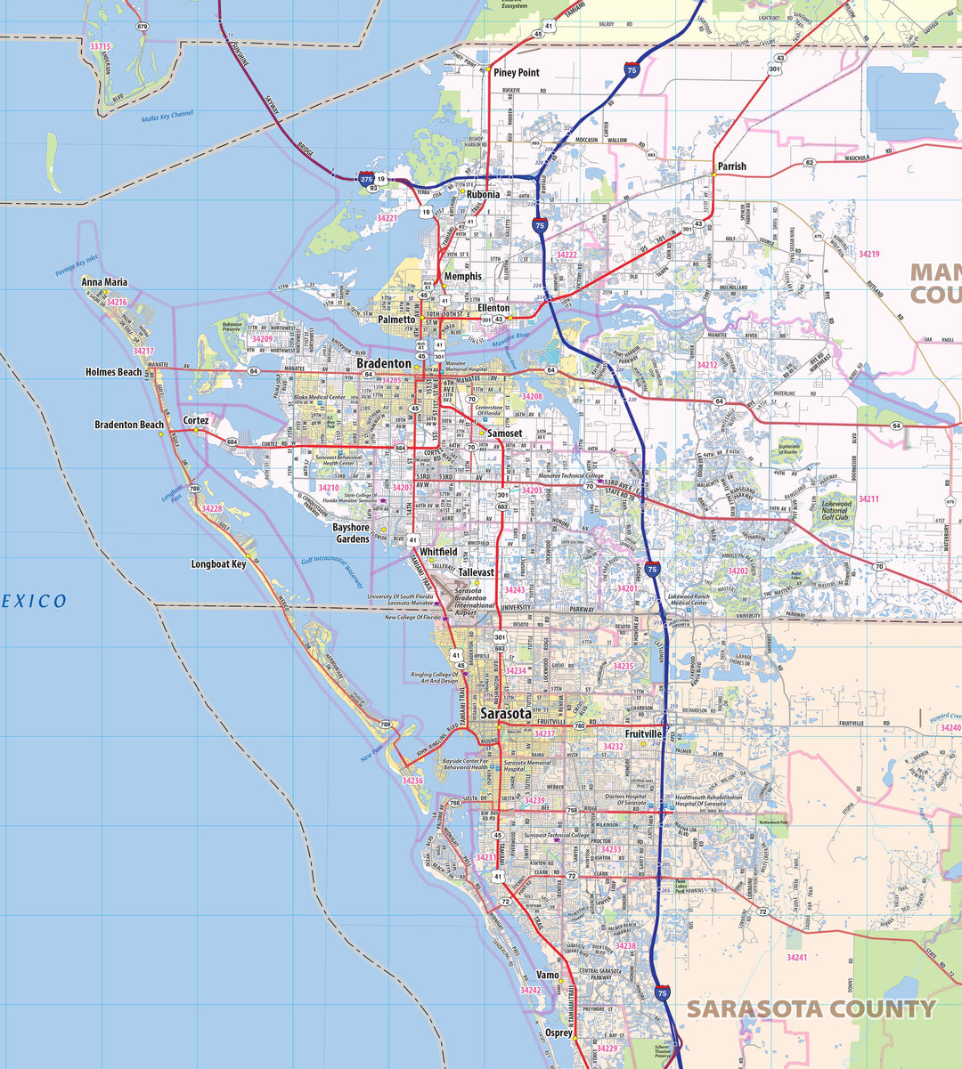 Tampa Bay Area Wall Map