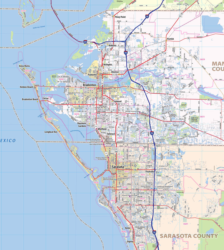 Tampa Bay Area Wall Map