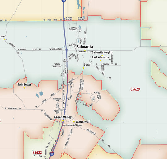 Tucson Area Zip Code Map – American Map Store
