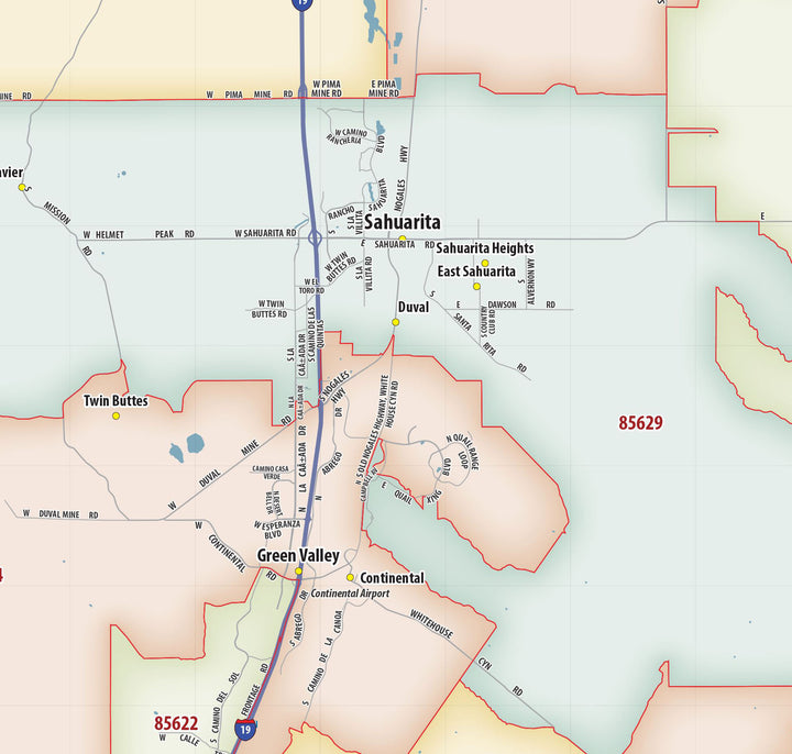 Tucson Area Zip Code Map