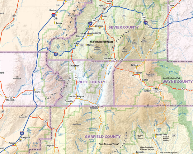 Utah State Wall Map