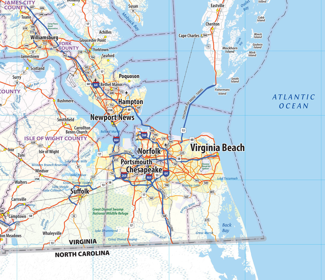 Virginia State Wall Map