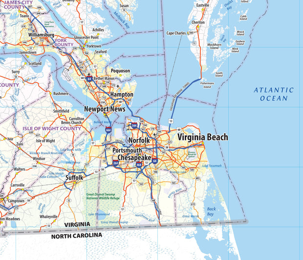 Virginia State Wall Map