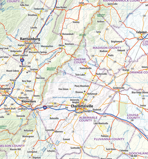 Virginia State Wall Map
