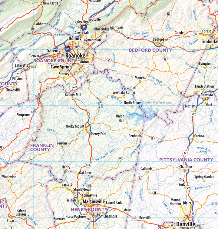 Virginia State Wall Map