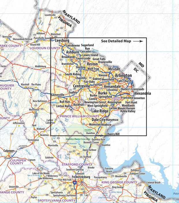 Virginia State Wall Map