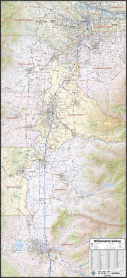 Willamette Valley Oregon Wall Map