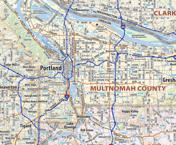 Willamette Valley Oregon Wall Map