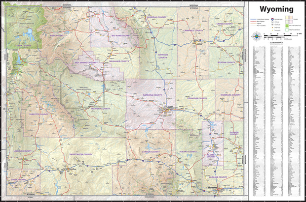 Wyoming State Wall Map