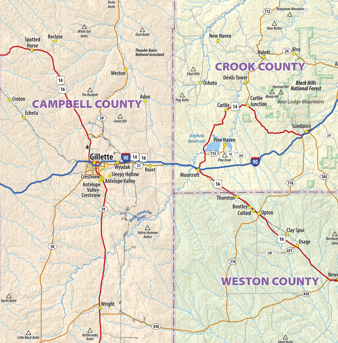 Wyoming State Wall Map