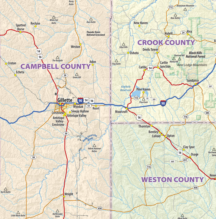 Wyoming State Wall Map