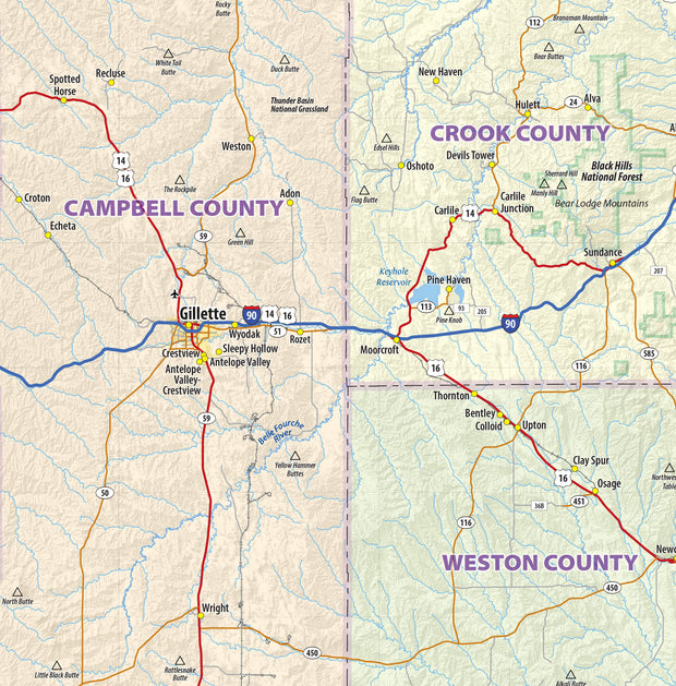 Wyoming State Wall Map