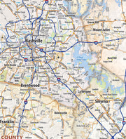 Middle Tennessee Regional Area Wall Map