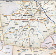 Middle Tennessee Regional Area Wall Map