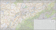 East Tennessee Regional Area Wall Map