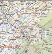 East Tennessee Regional Area Wall Map