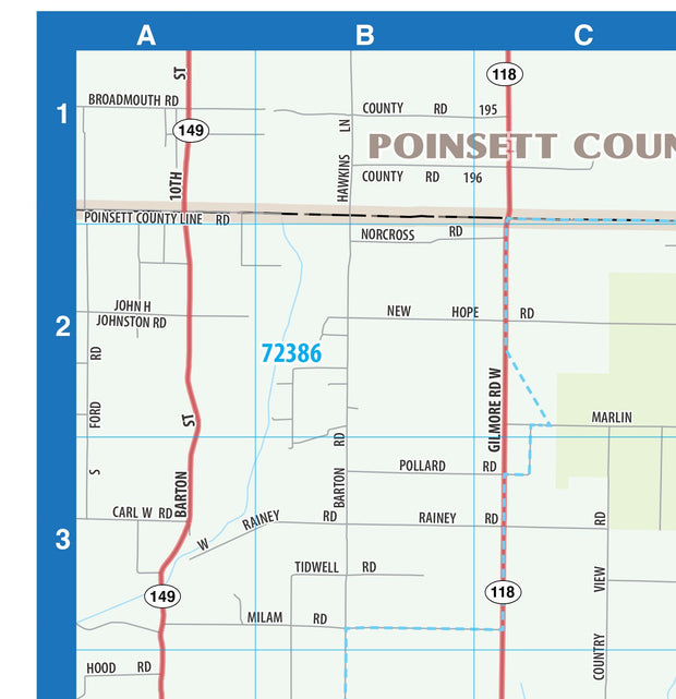 Memphis Greater Metro Area Wall Map