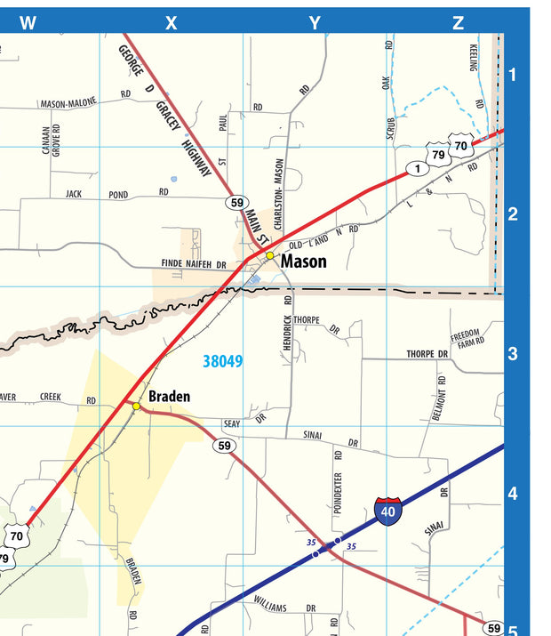 Memphis Greater Metro Area Wall Map