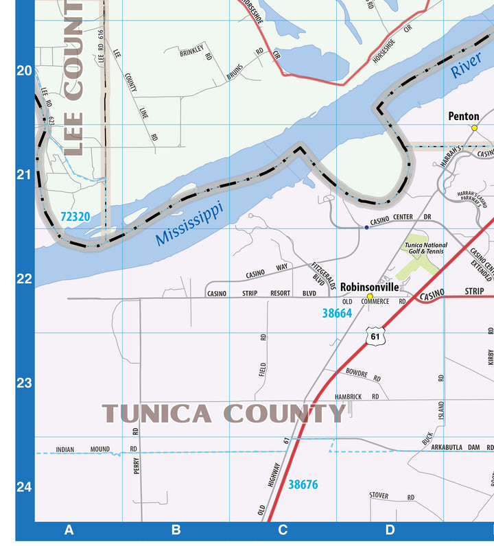 Memphis Greater Metro Area Wall Map