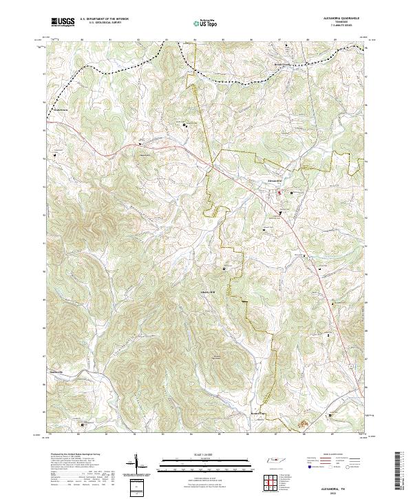 US Topo 7.5-minute map for Alexandria TN