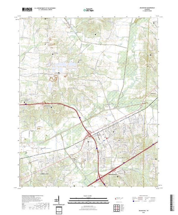 US Topo 7.5-minute map for Arlington TN