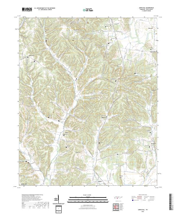 US Topo 7.5-minute map for Aspen Hill TN