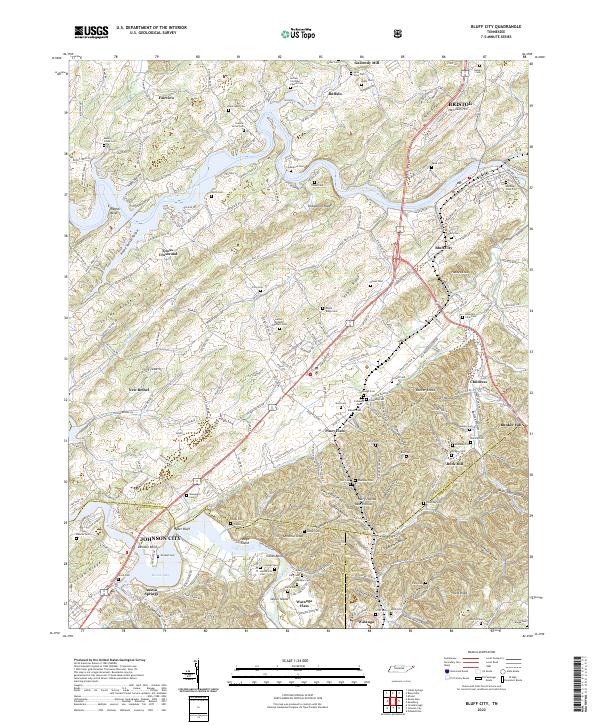 US Topo 7.5-minute map for Bluff City TN