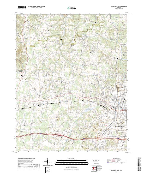 US Topo 7.5-minute map for Cookeville West TN