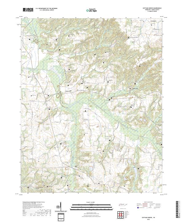 US Topo 7.5-minute map for Cottage Grove TN