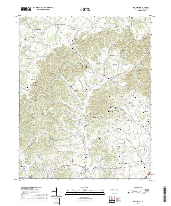 US Topo 7.5-minute map for Cottontown TN