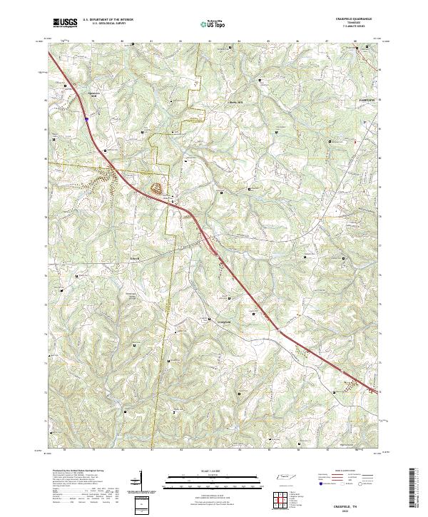 US Topo 7.5-minute map for Craigfield TN