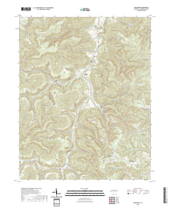 US Topo 7.5-minute map for Crawford TN