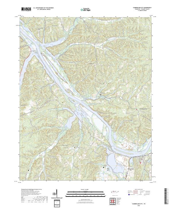 US Topo 7.5-minute map for Cumberland City TN