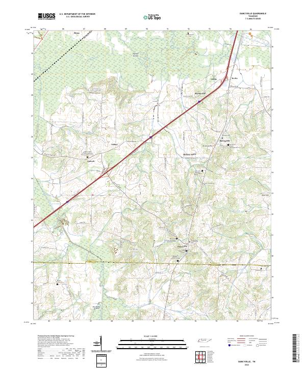 US Topo 7.5-minute map for Dancyville TN