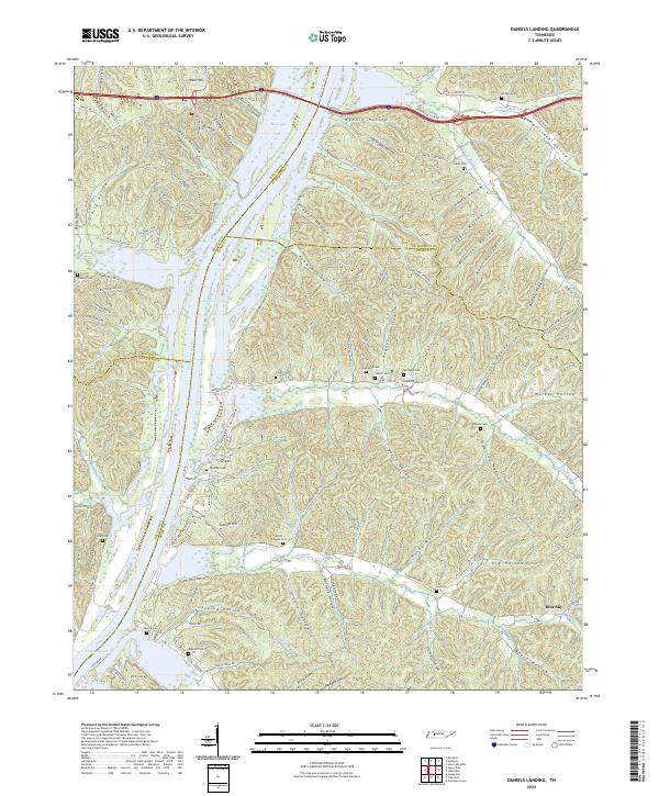 US Topo 7.5-minute map for Daniels Landing TN