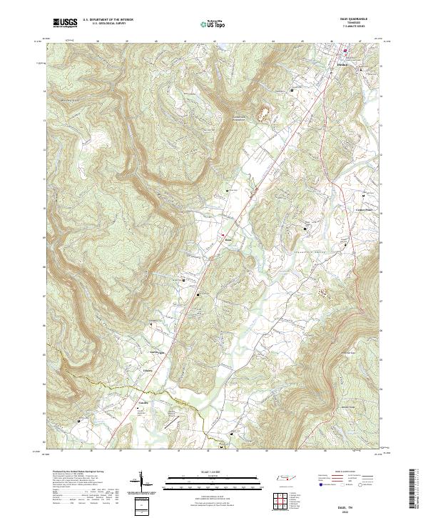 US Topo 7.5-minute map for Daus TN