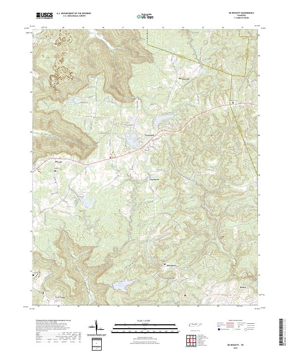 US Topo 7.5-minute map for De Rossett TN