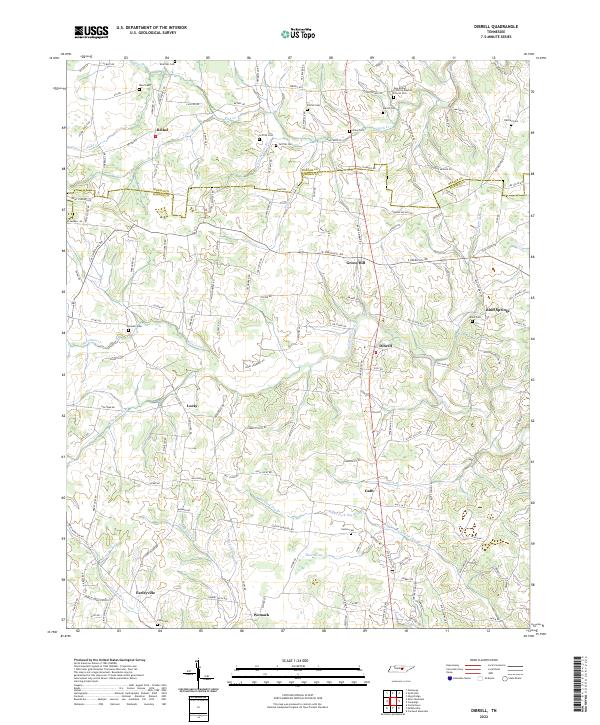 US Topo 7.5-minute map for Dibrell TN