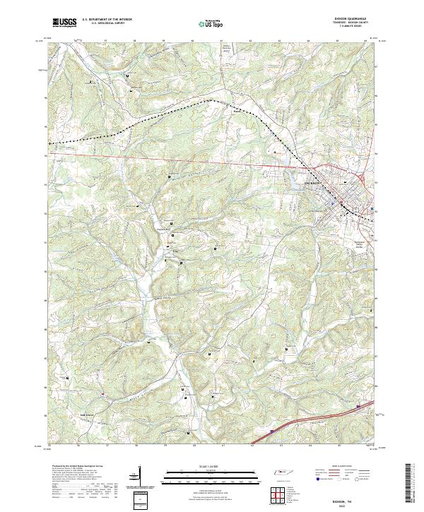 US Topo 7.5-minute map for Dickson TN
