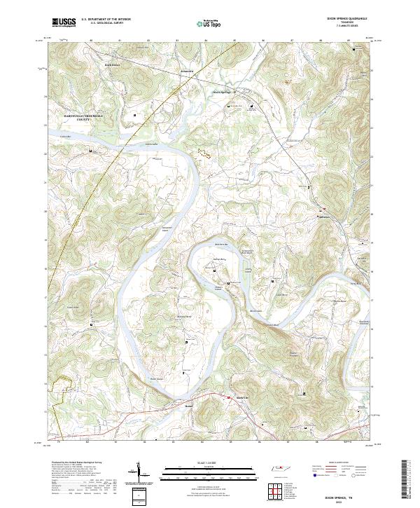 US Topo 7.5-minute map for Dixon Springs TN