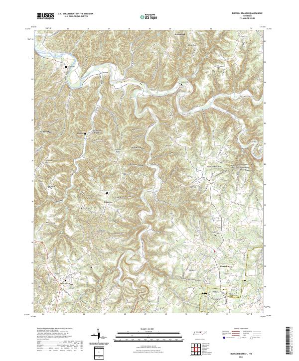 US Topo 7.5-minute map for Dodson Branch TN