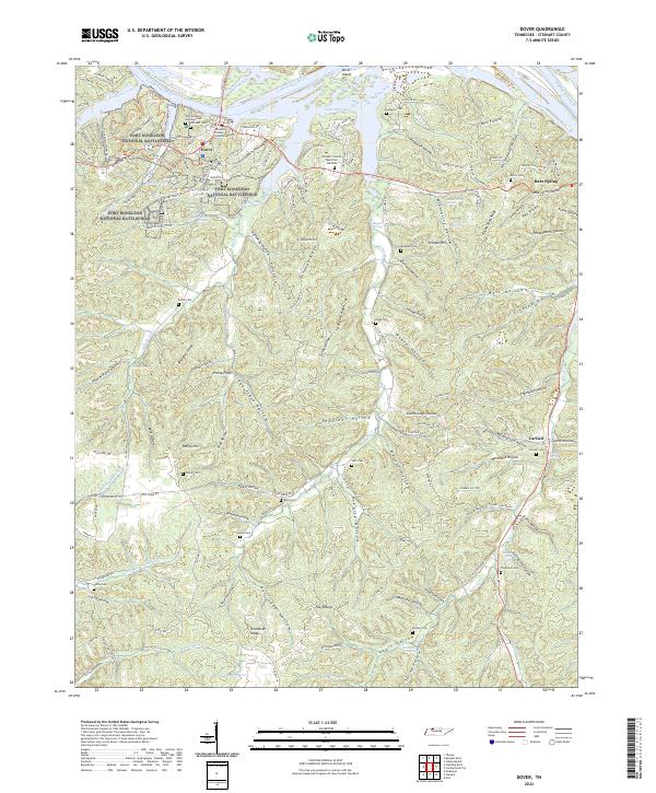 US Topo 7.5-minute map for Dover TN