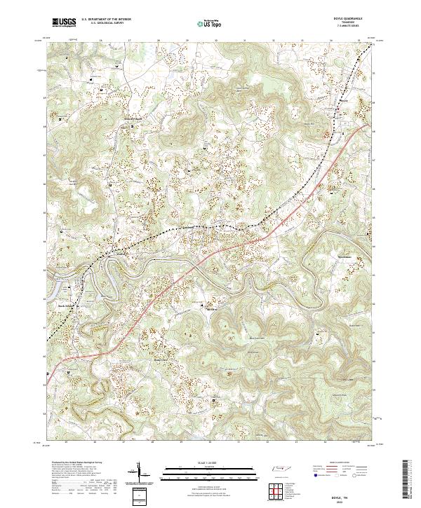 US Topo 7.5-minute map for Doyle TN